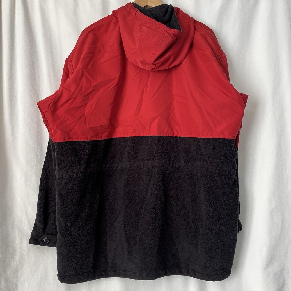 Polo Sport Ralph Lauren Jacket Men L Red Black Fleece Nylon Hooded Vintage 90s - Picture 14 of 16